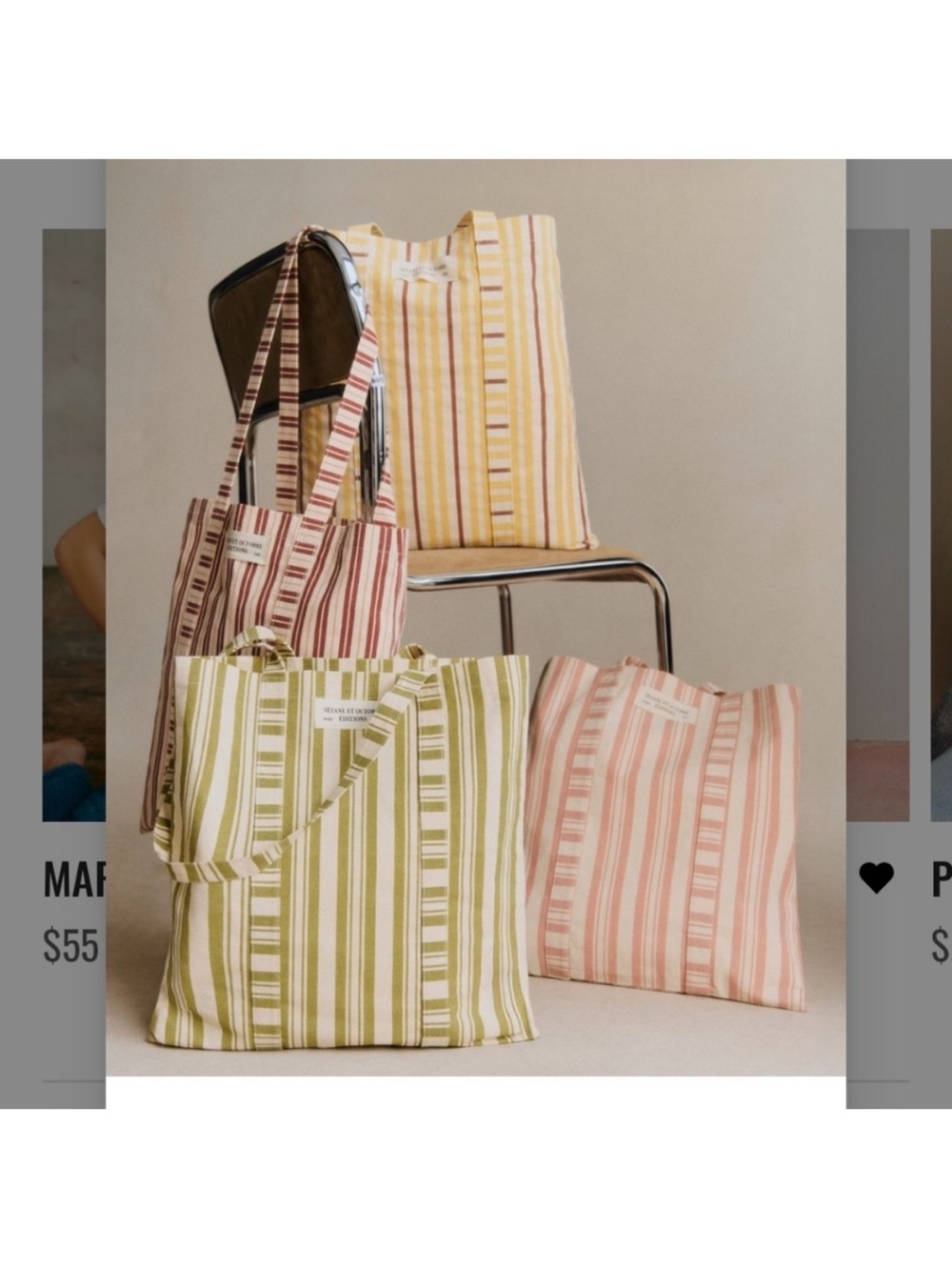 Sezane Olive Green Tote